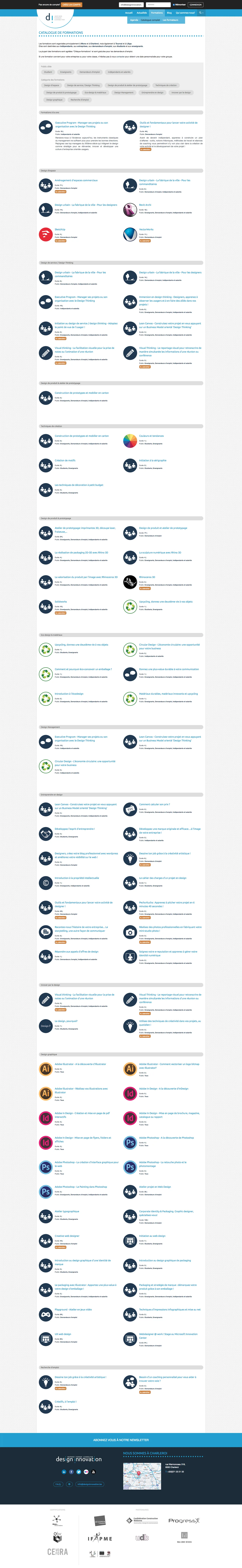 Design Innovation : Catalogue des formations