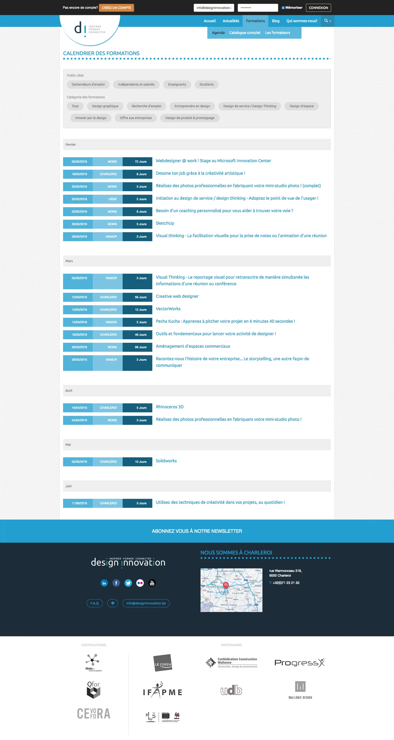 Design Innovation : Calendrier