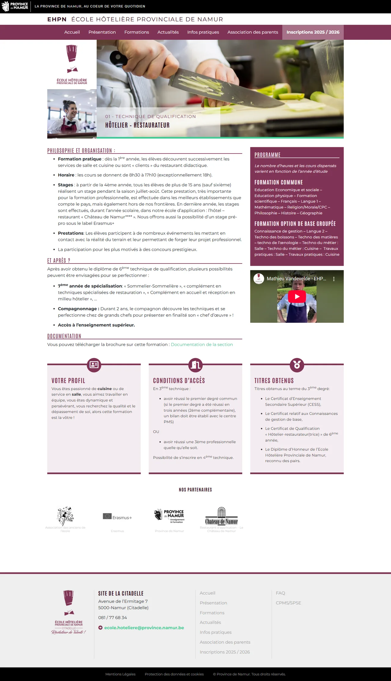 EHPN : Formation hôtelier-restaurateur