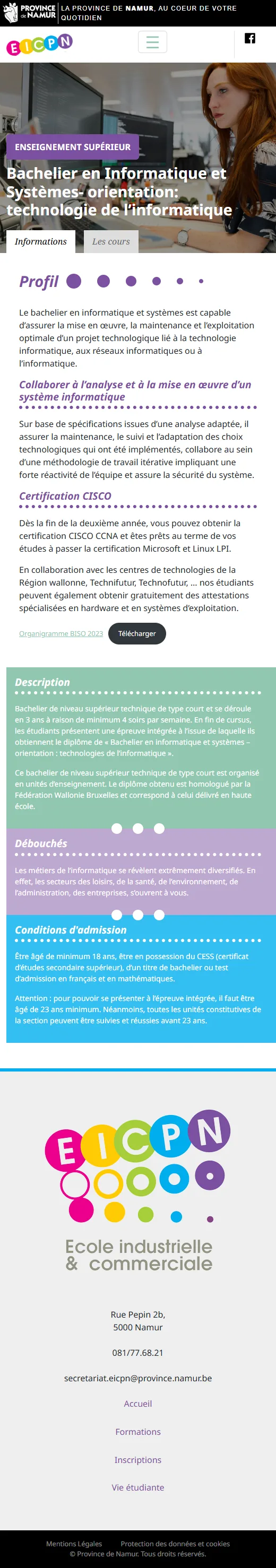 EICPN : Bachelier en informatique et systèmes