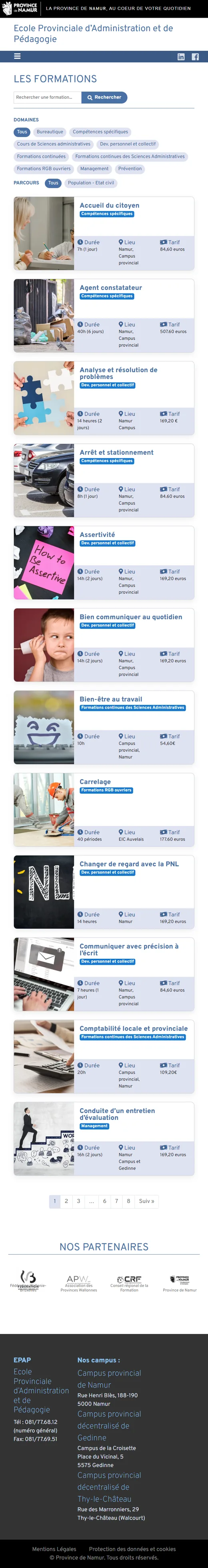 EPAP : Les formations