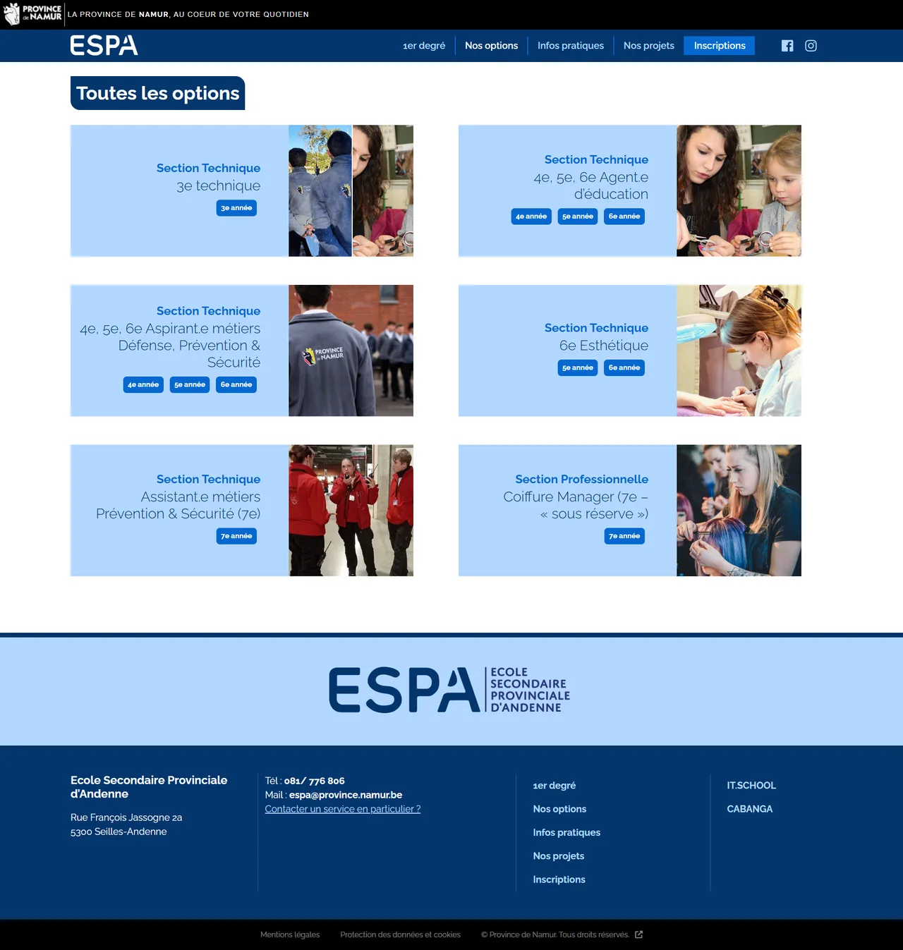 ESPA : Les options