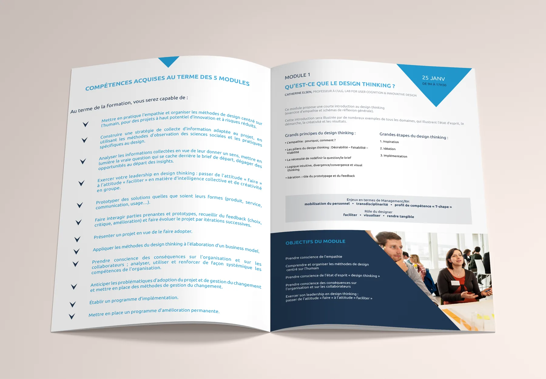 Design Innovation Executive Program, brochure : Les modules