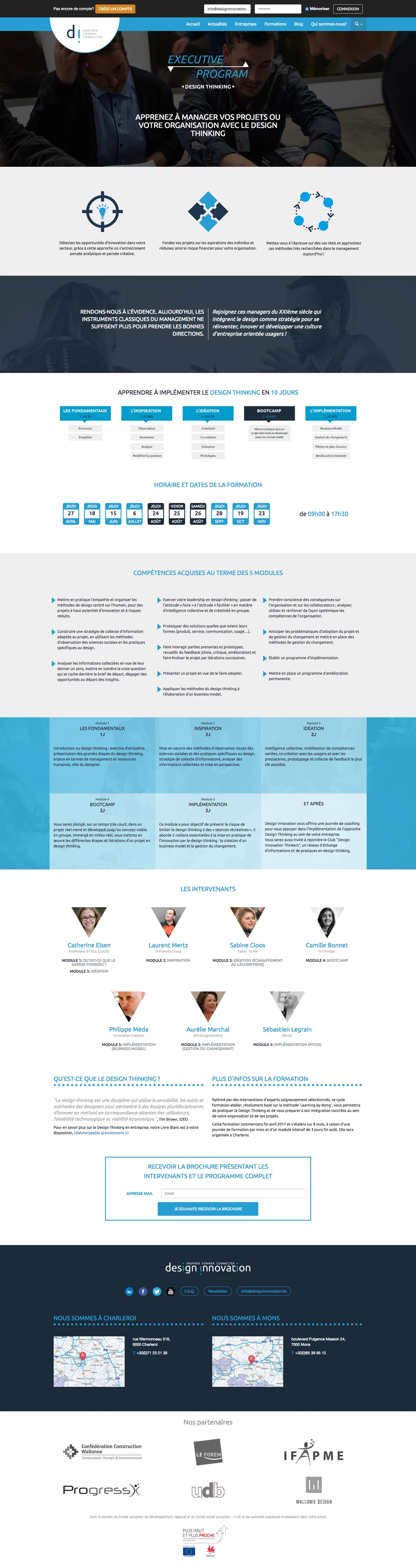 Design Innovation Executive Program : Page de présentation