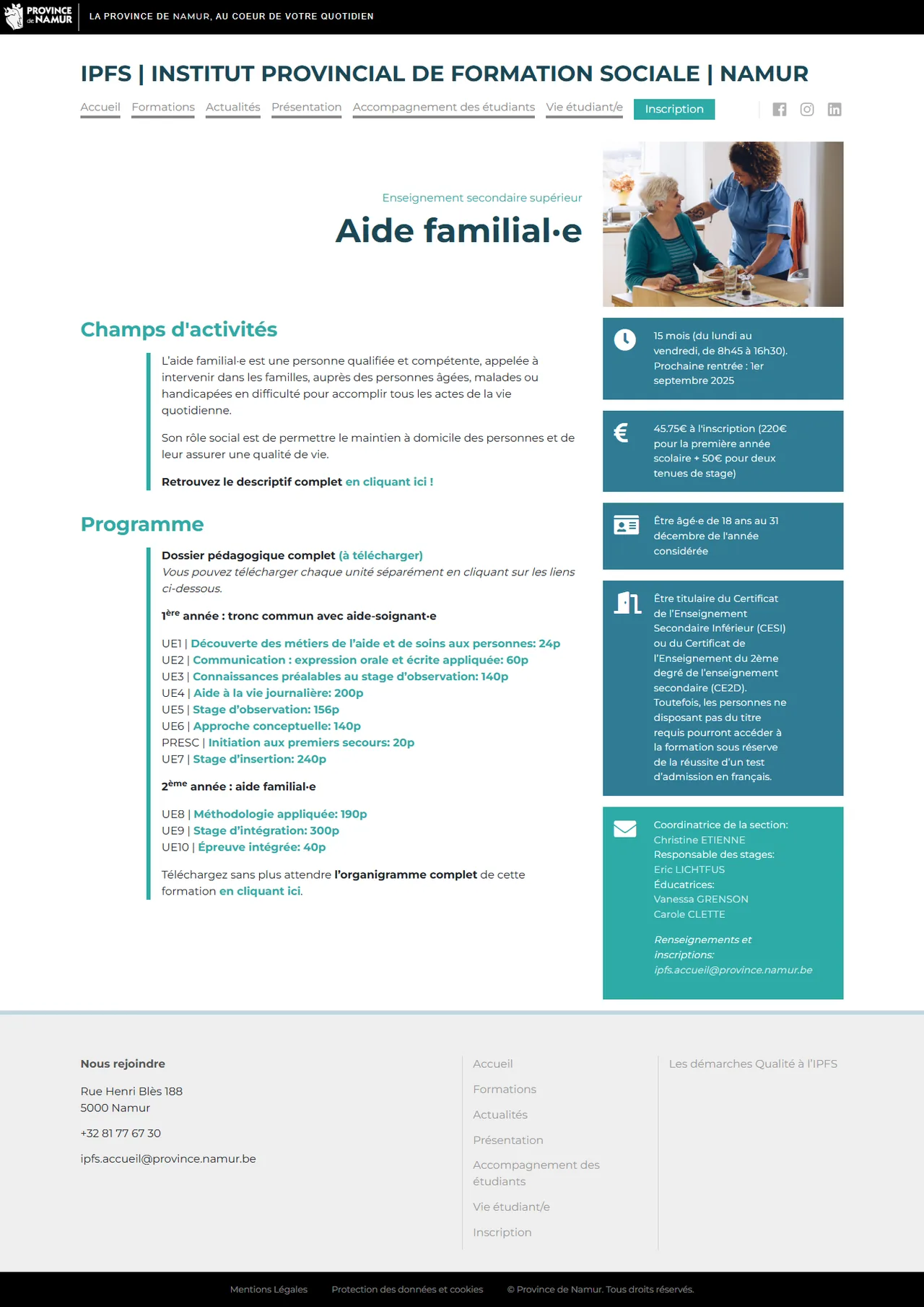 IPFS : Formation aide familial·e