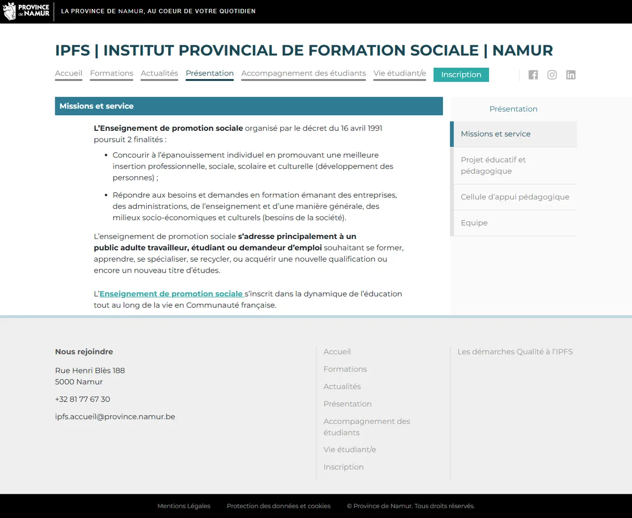 IPFS : Missions et service