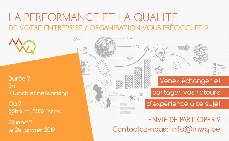MWQ visuels et présence sur les réseaux sociaux : La performance et la qualité de votre organisation vous préoccupent ? Venez échanger le 25 janvier à Isnes.