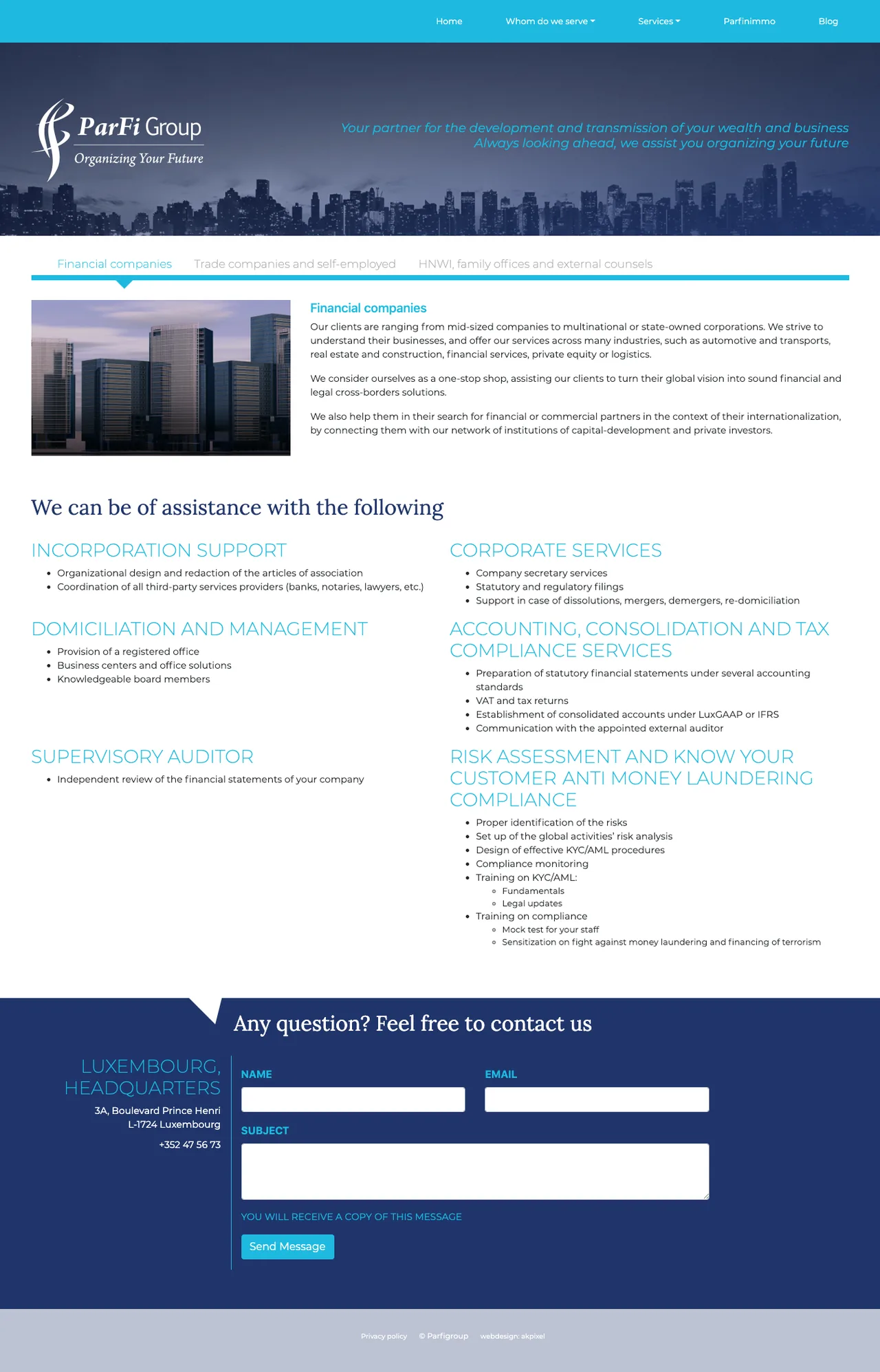 Parfi Group : Financial companies