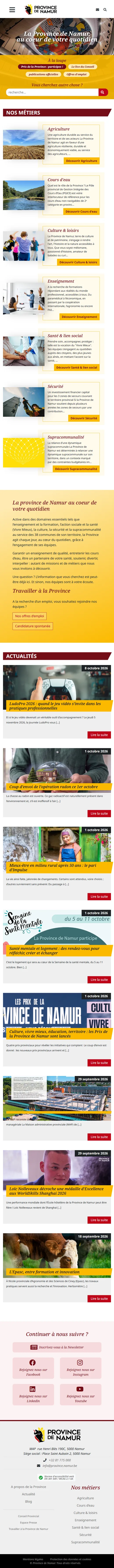 Province de Namur : Accueil