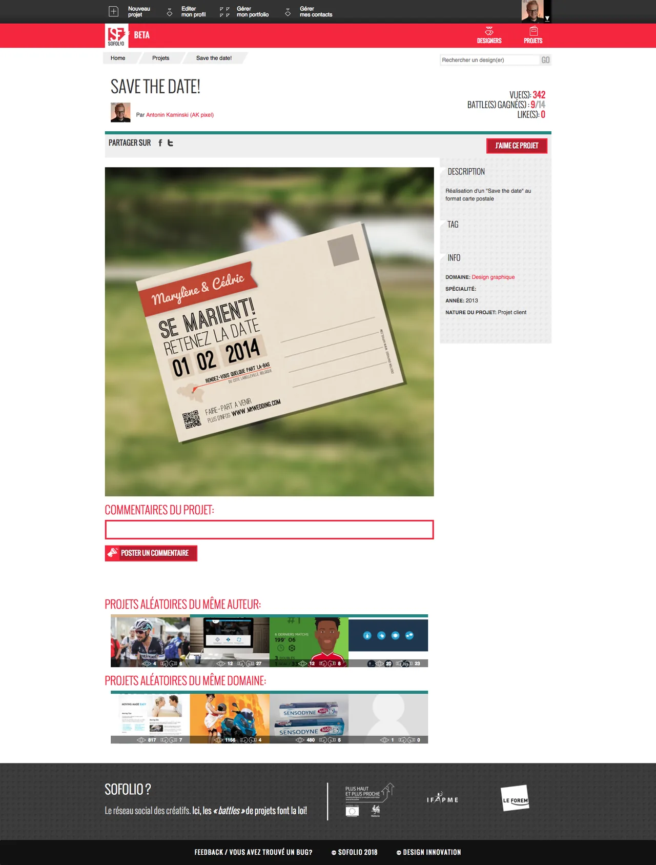 Sofolio : Fiche projet