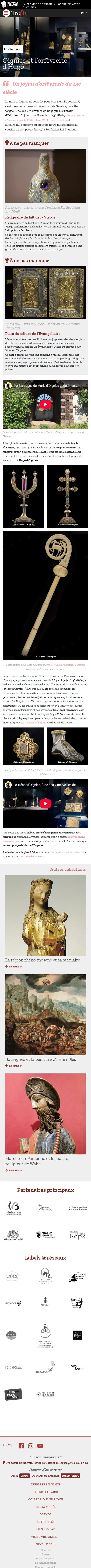 TreMa, Musée des Arts anciens du Namurois : Collection Oignies et orfèvrerie